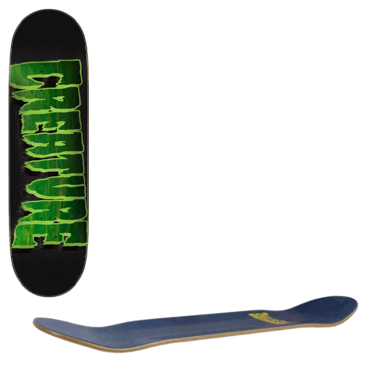 Creature Logo Outline Stumps Skateboard Deck - Black/Green 8.6''