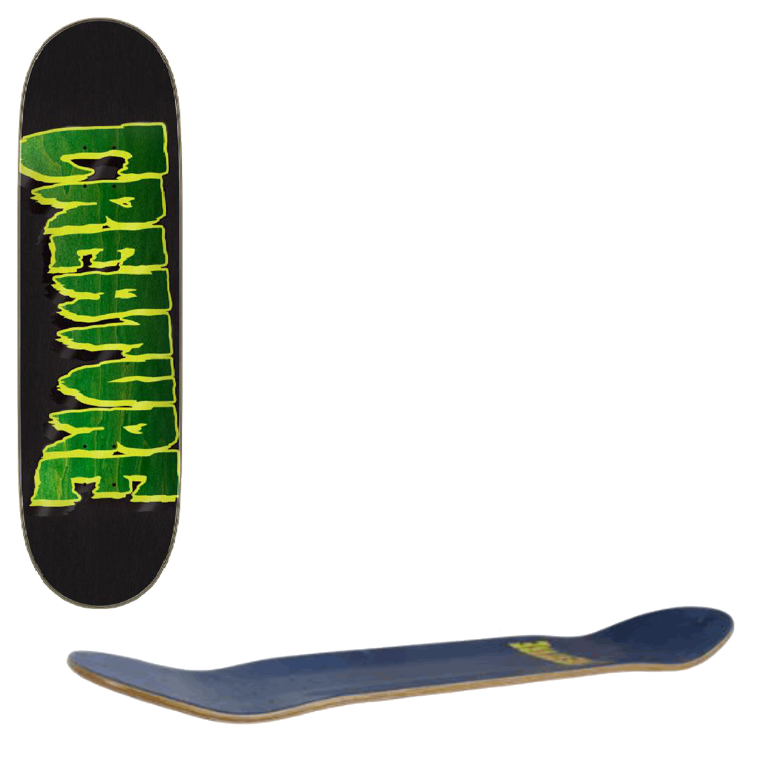 Creature Logo Outline Stumps Skateboard Deck - Black/Green 9''