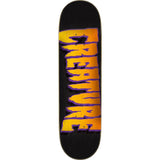 Creature Logo Outline Stumps Skateboard Deck - Black/Orange 8.51''
