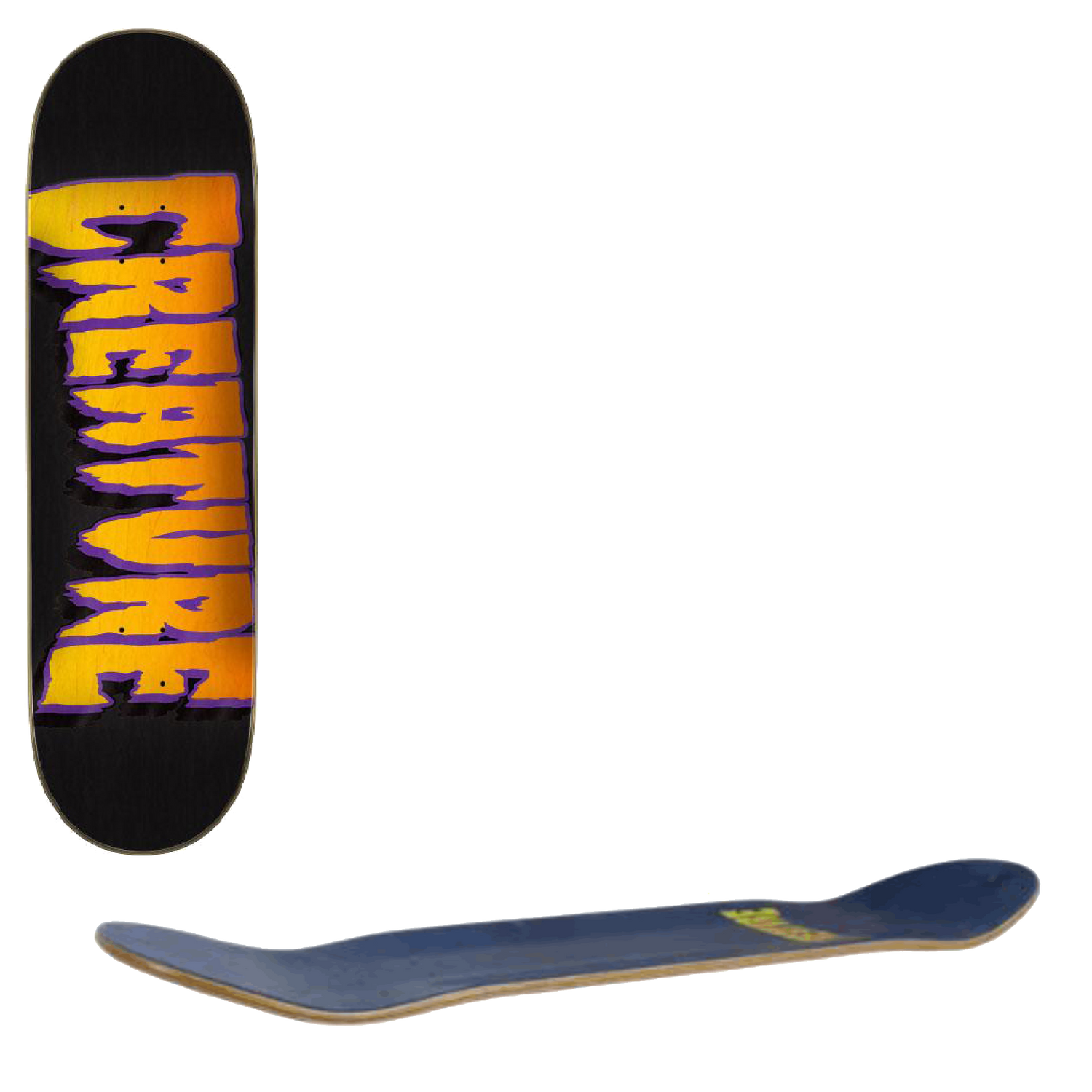 Creature Logo Outline Stumps Skateboard Deck - Black/Orange 8.51''