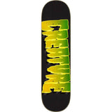 Creature Logo Outline Stumps Skateboard Deck - Black/Yellow 8.25''