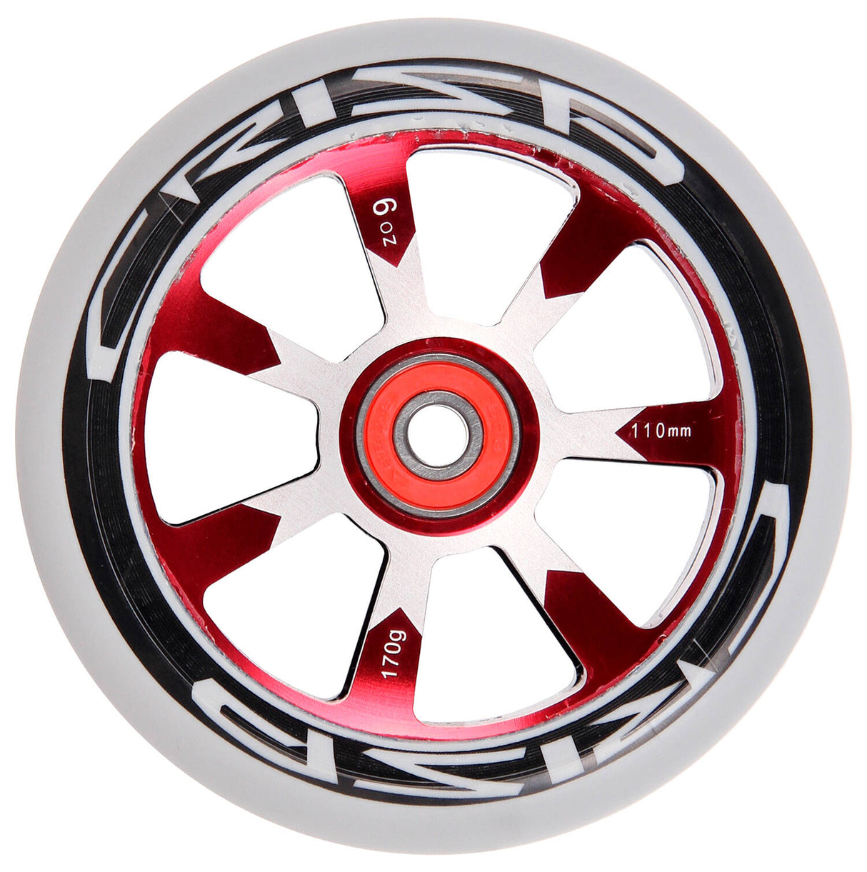 Crisp Hollowtech 110mm Scooter Wheel - Grey/Red