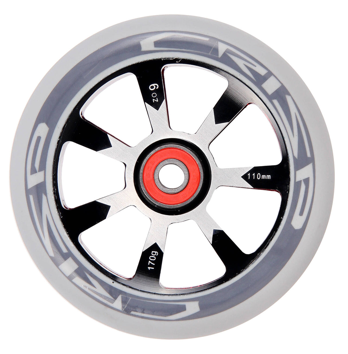 Crisp Hollowtech 110mm Scooter Wheel - Grey/Red