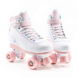Cream Scoop Quad Roller Skates - Hearts (White/Pink)