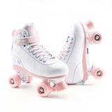 Cream Scoop Quad Roller Skates - Hearts (White/Pink)