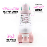 Cream Scoop Quad Roller Skates - Hearts (White/Pink)