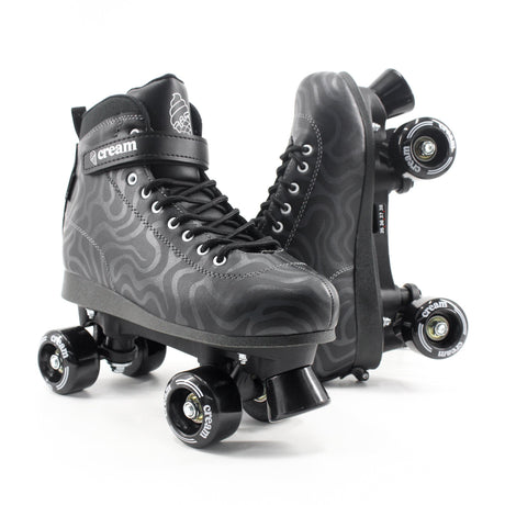 Cream Scoop Quad Roller Skates - Wave (Black)