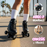 Cream Scoop Quad Roller Skates - Wave (Black)