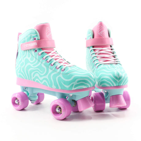 Cream Scoop Quad Roller Skates - Wave (Teal/Pink)