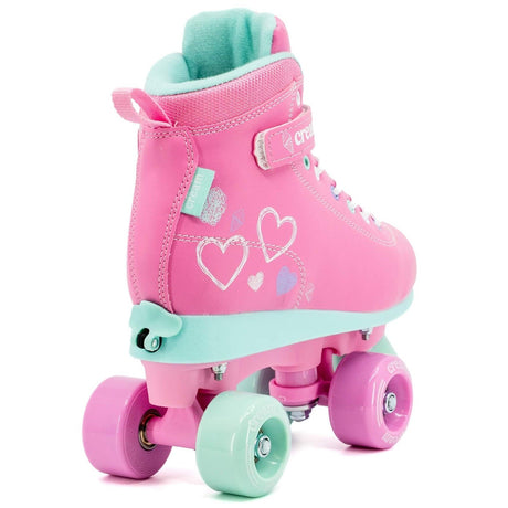 Cream Scoop Quad Roller Skates - Hearts (Pink/Teal)
