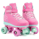 Cream Scoop Quad Roller Skates - Hearts (Pink/Teal)