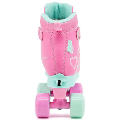 Cream Scoop Quad Roller Skates - Hearts (Pink/Teal)