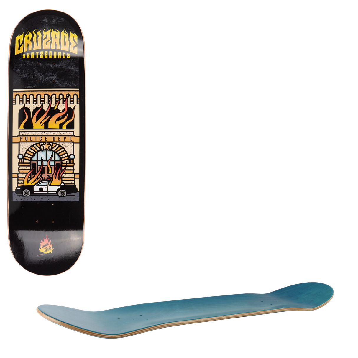 Cruzade Burning and Looting Skateboard Deck - 8.25"