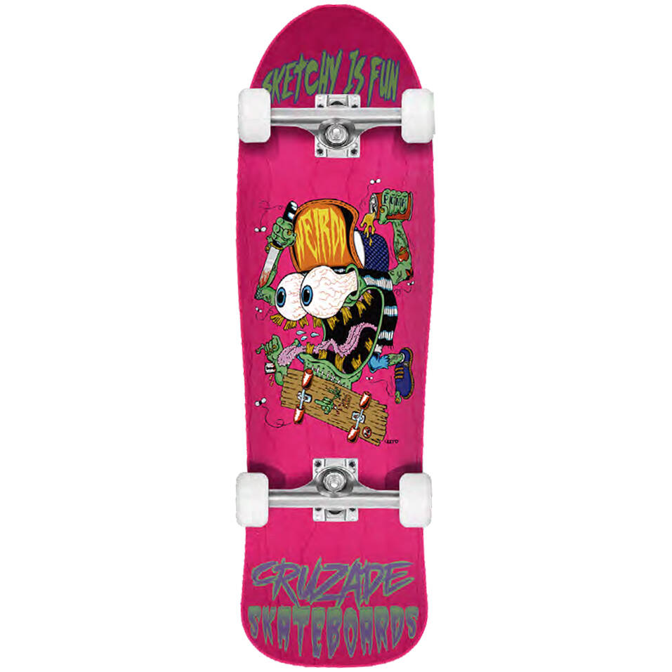 Cruzade Sketchy Is Fun Complete Skateboard 9''