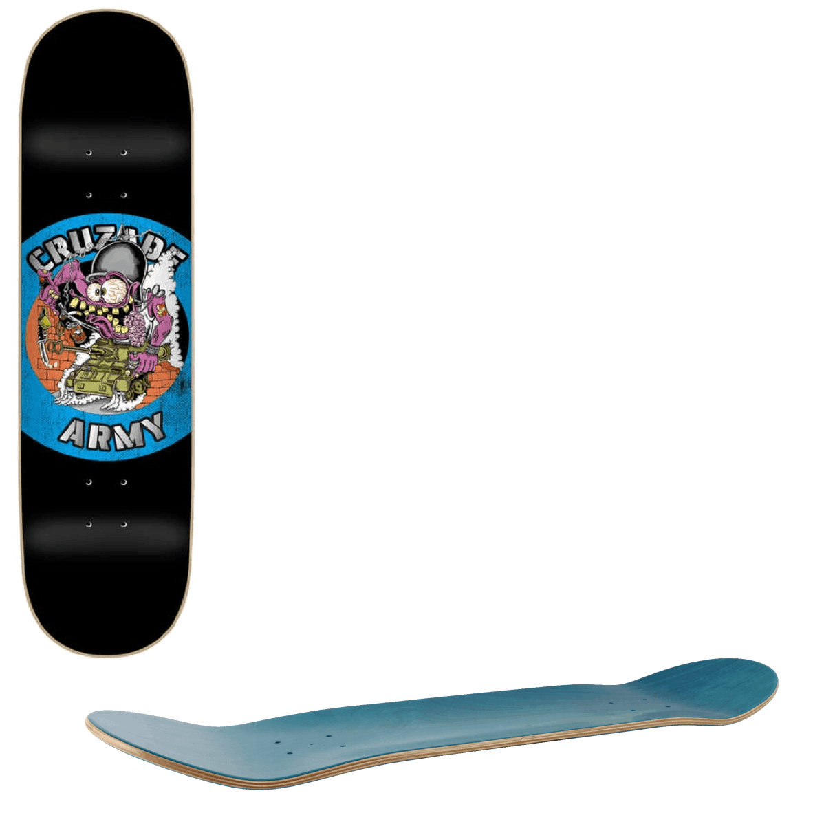 Cruzade Army Skateboard Deck - Tank 8''