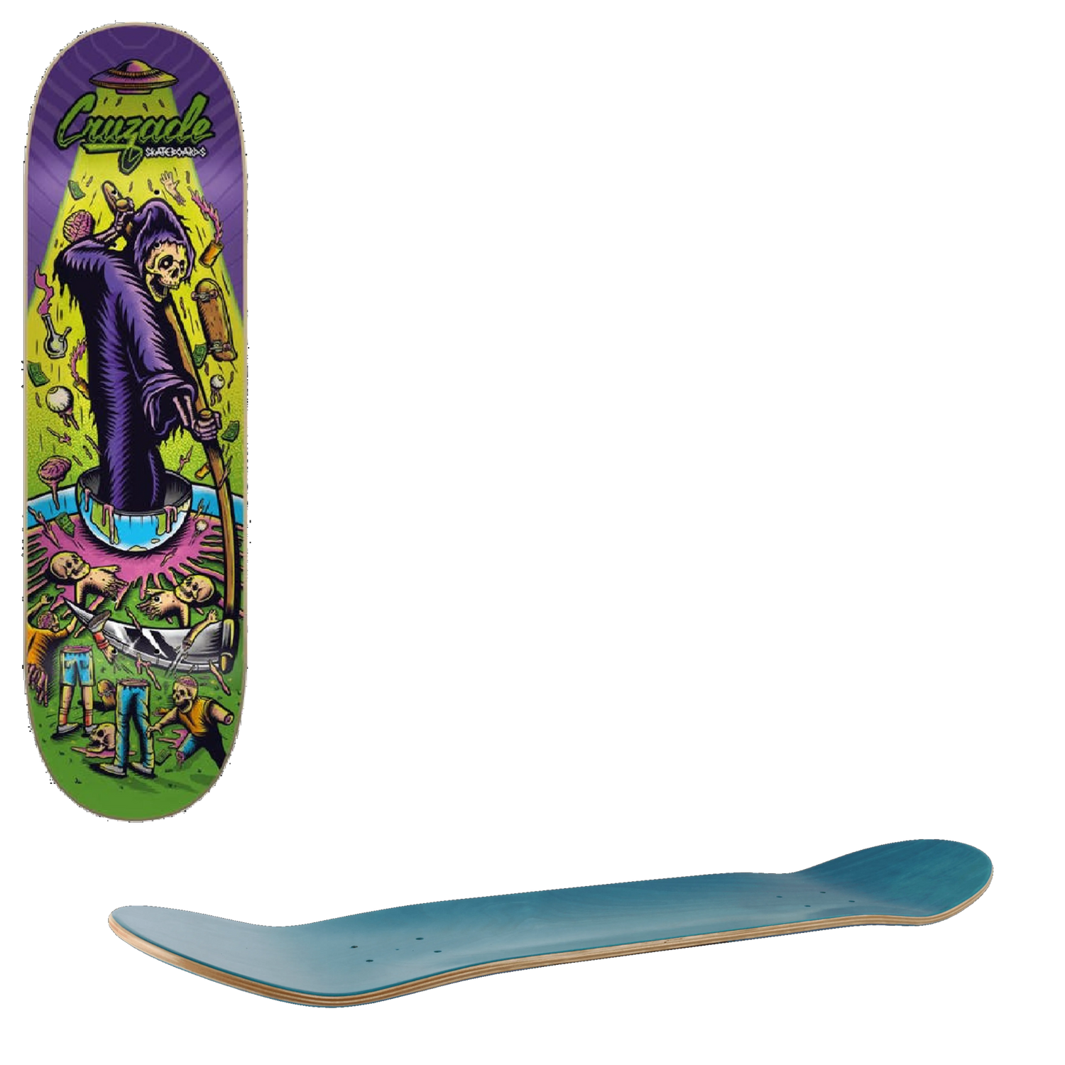Cruzade Deathskull Skateboard Deck - 8''