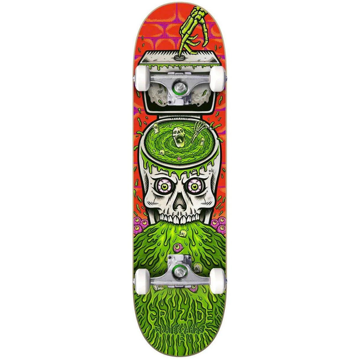 Cruzade Skull Swirl Complete Skateboard - 8''