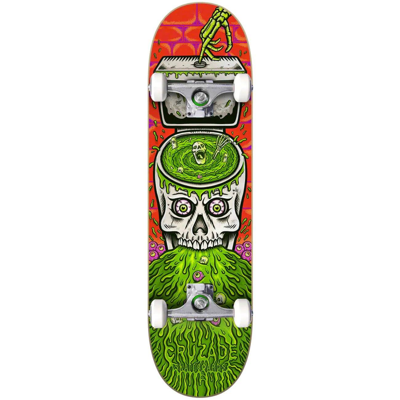 Cruzade Skull Swirl Complete Skateboard - 8''
