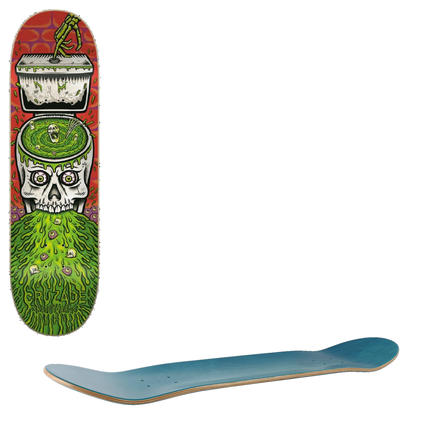 Cruzade Skull Swirl Skateboard Deck - 8.25''