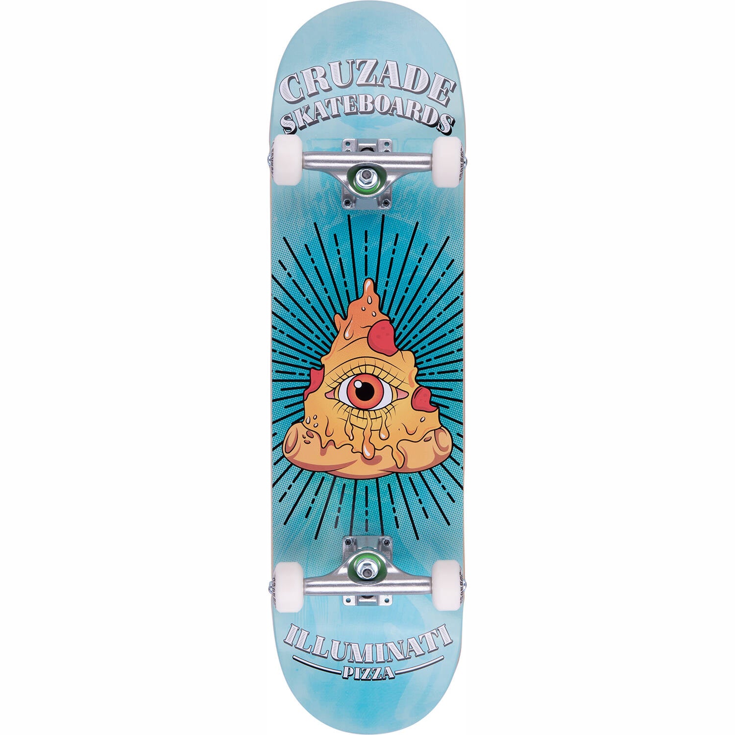 Cruzade Illuminati Pizza Complete Skateboard - 8.25"