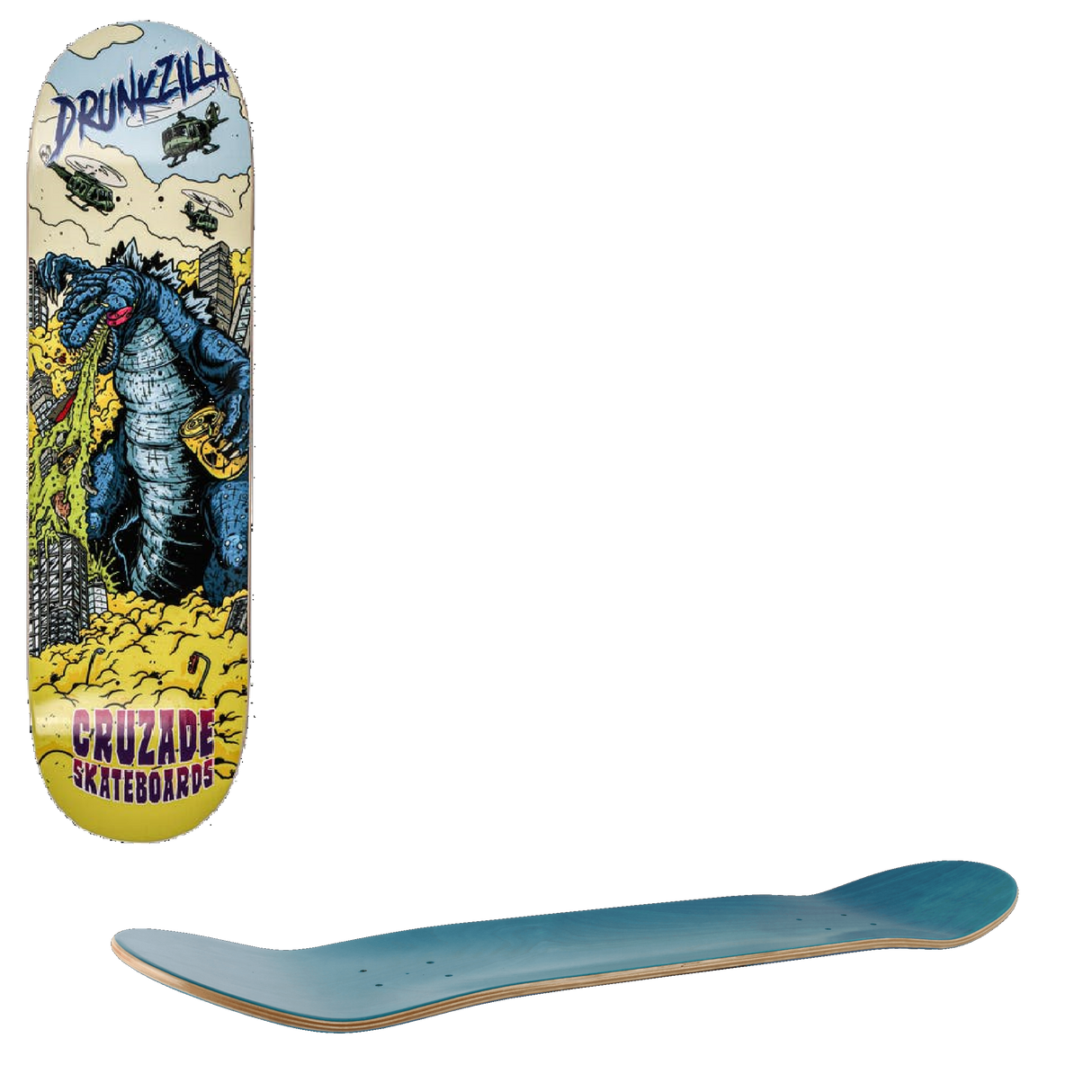 Cruzade Drunkzilla Skateboard Deck - 8.625''