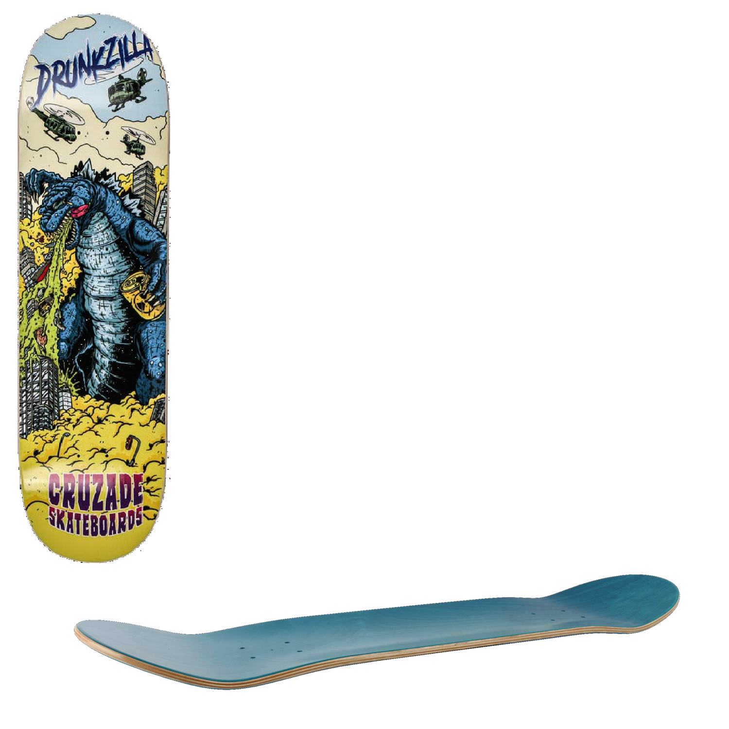 Cruzade Drunkzilla Skateboard Deck - 8.625''