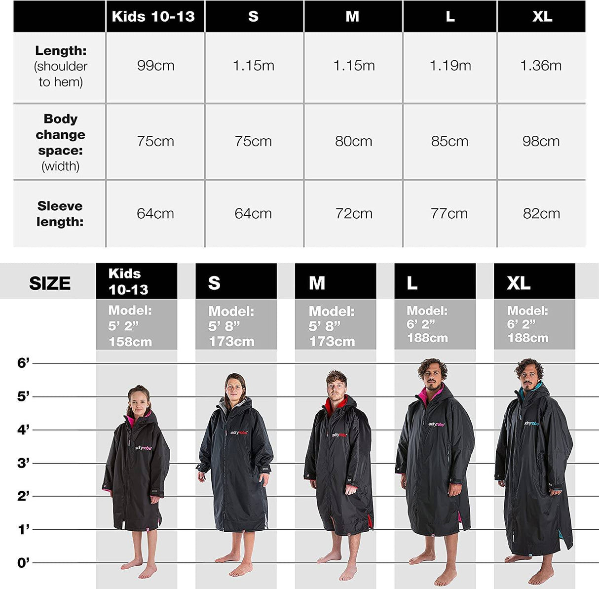 Dryrobe Alpine Adults Advance Long Sleeve Changing Robe - White/Grey