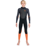 Dakine Kids Quantum back Zip Full Suit  3/2mm F/L Wetsuit - Black/Orange
