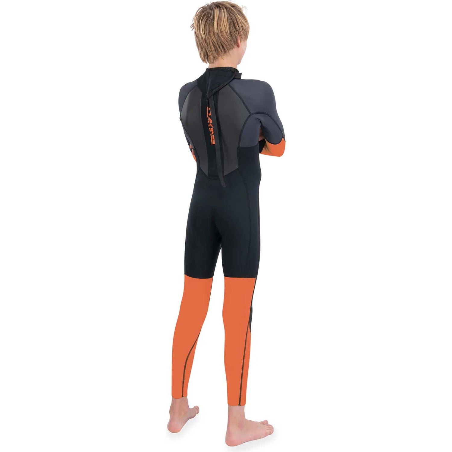 Dakine Kids Quantum back Zip Full Suit  3/2mm F/L Wetsuit - Black/Orange