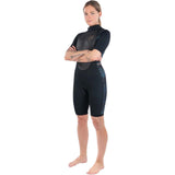 Dakine Womens Quantum Back Zip Shorty 2/2mm F/L Wetsuit - Black/Grey