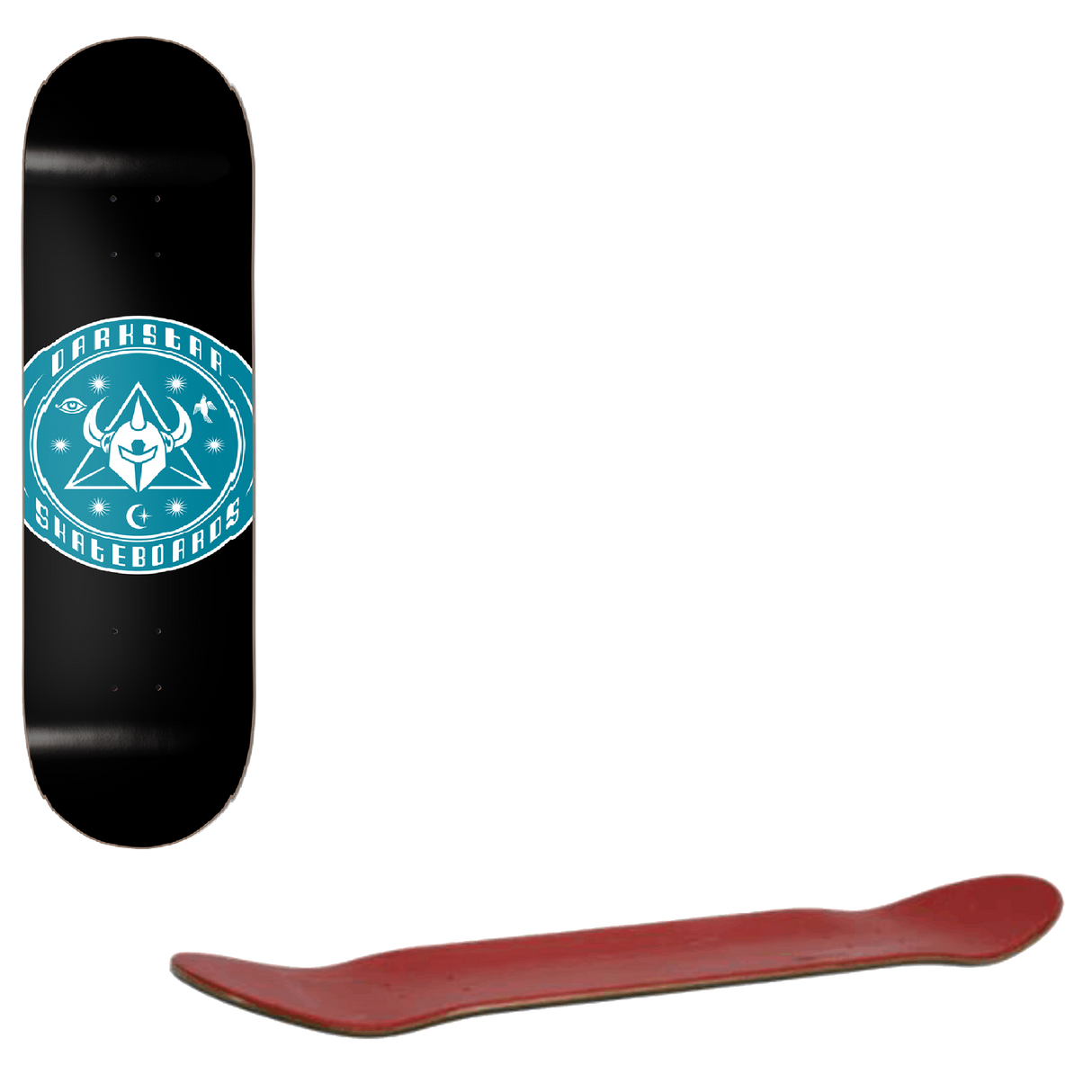 Darkstar Cosmic Skateboard Deck - Black/Aqua 8.25"