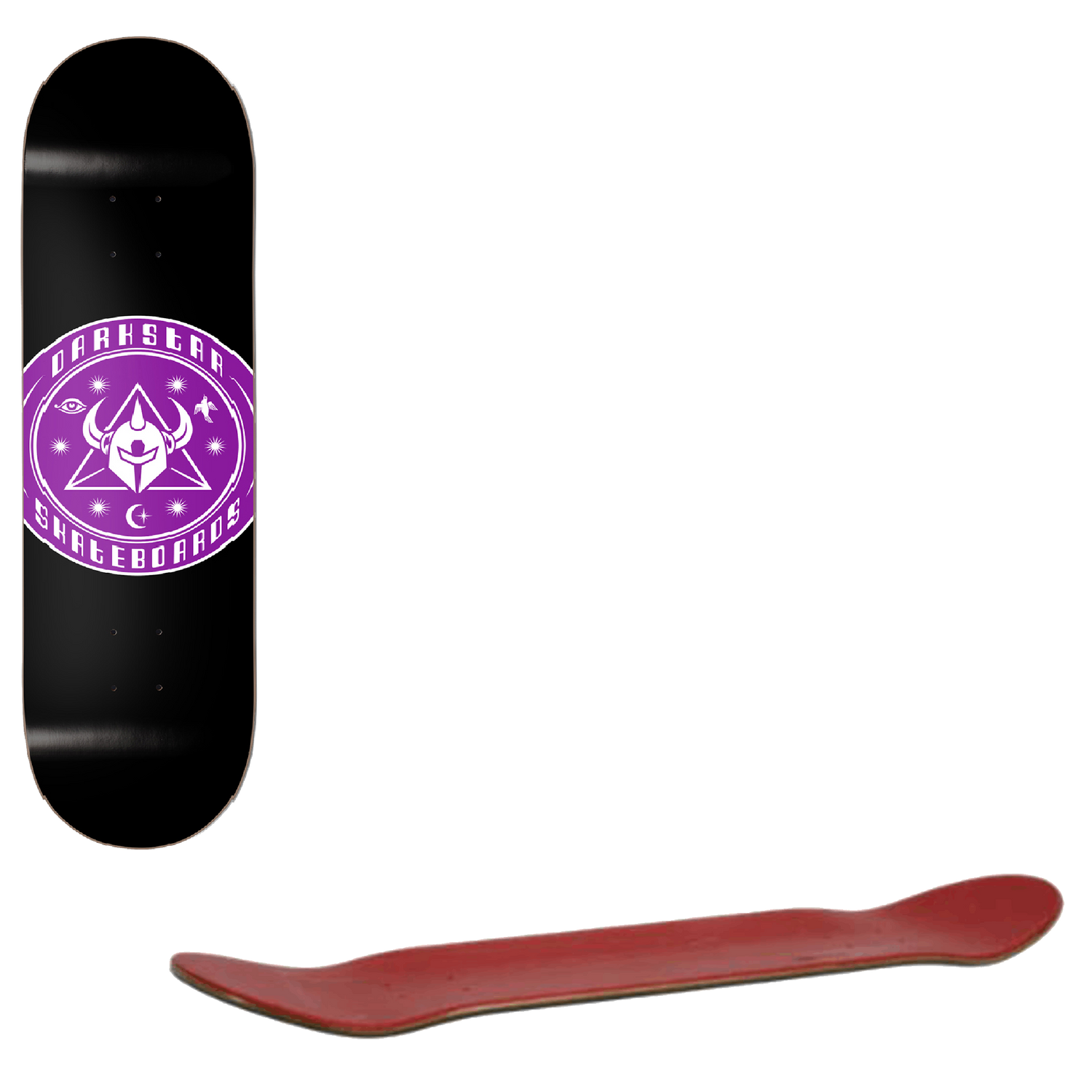 Darkstar Cosmic Skateboard Deck - Black/Burgundy 7.75"