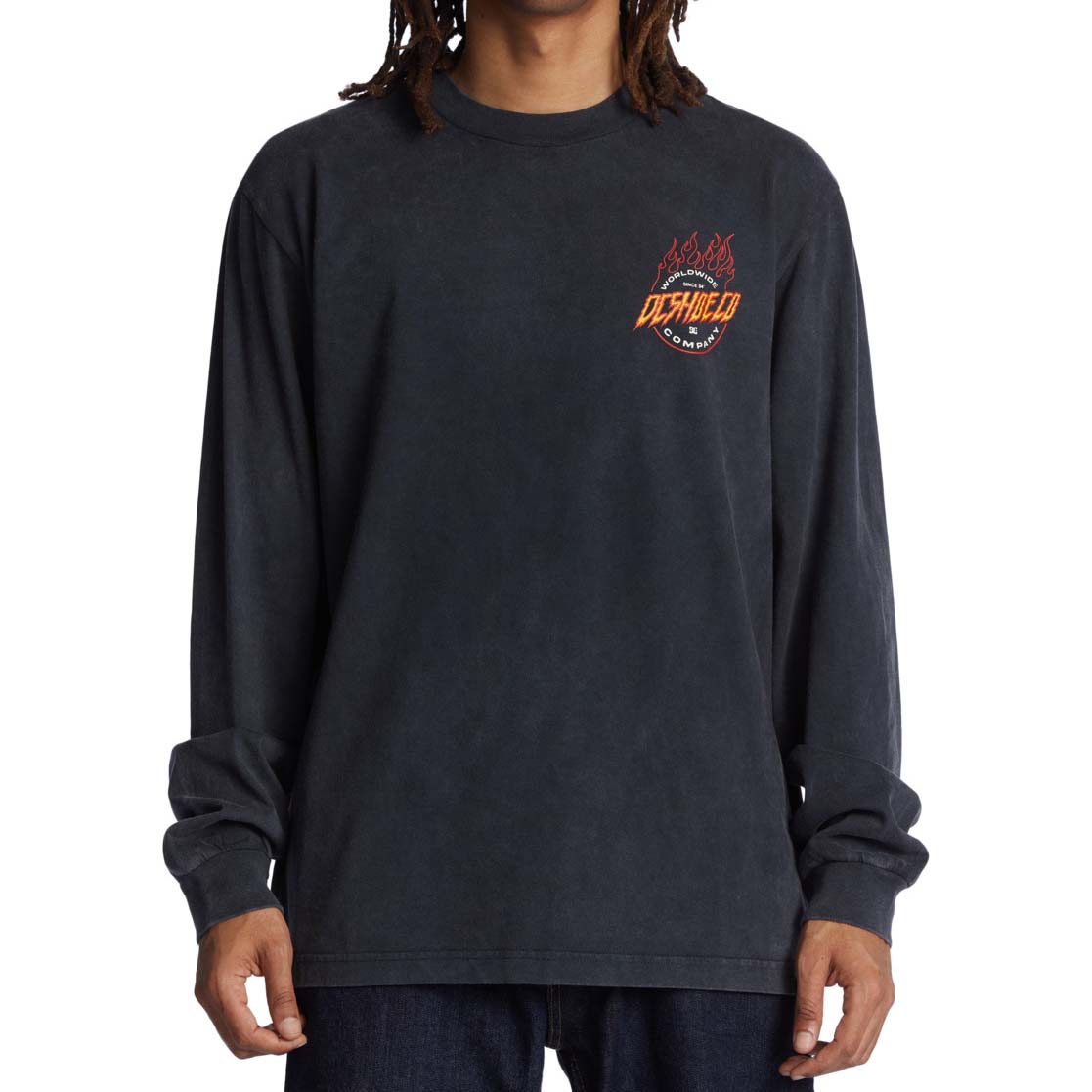 DC Fiery L/S T Shirt - Black