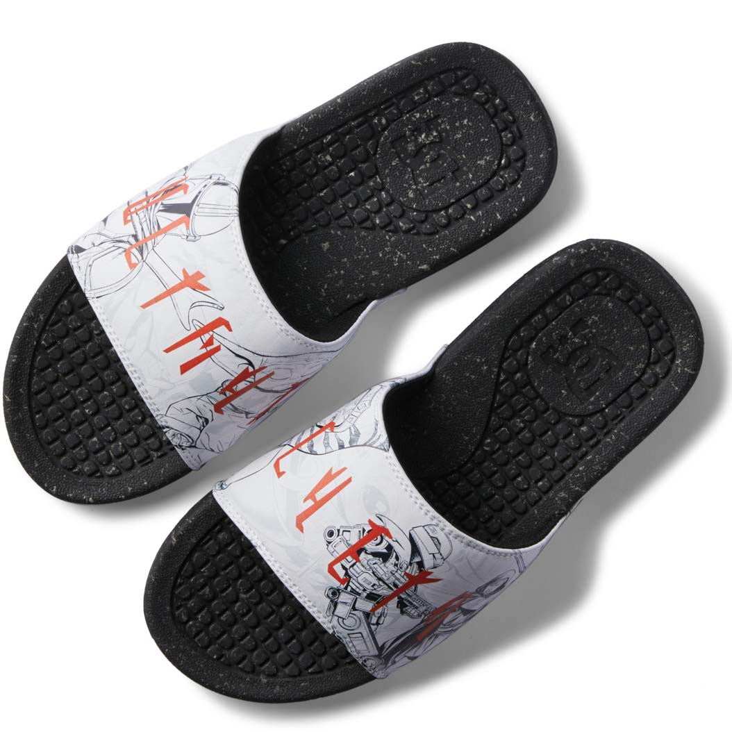 DC x Mandalorian Bolsa Flip-Flops - Black/White/Orange