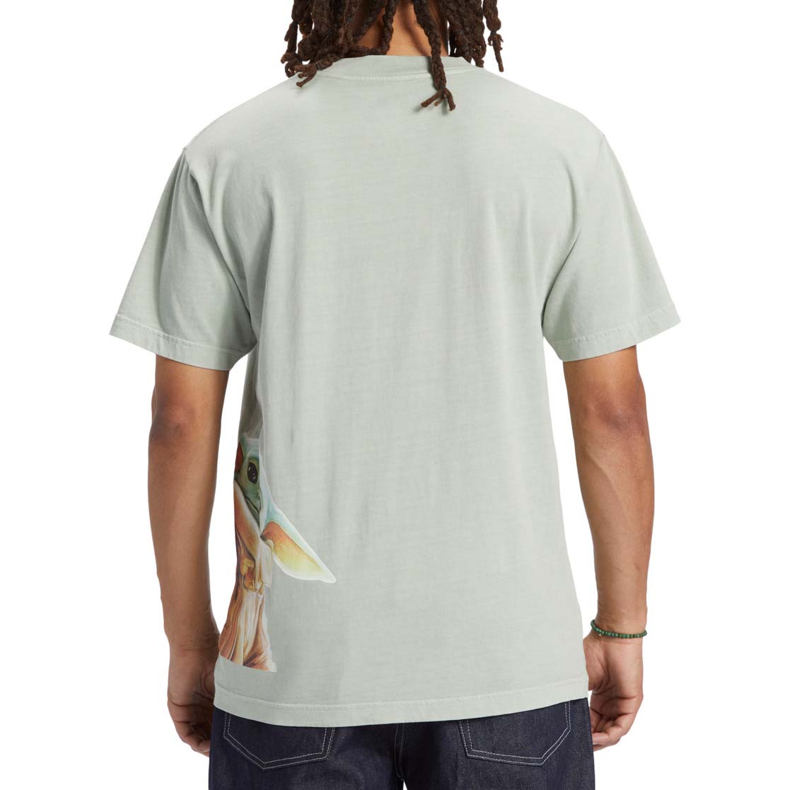 DC x Mandalorian Gogu The Child T Shirt - Slit Green Enzyme Wash