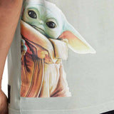 DC x Mandalorian Gogu The Child T Shirt - Slit Green Enzyme Wash