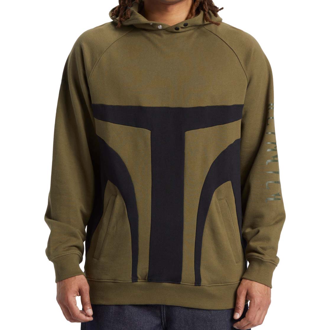 DC x Mandalorian Mando Colourblock Hoodie - Ivy Green/Black