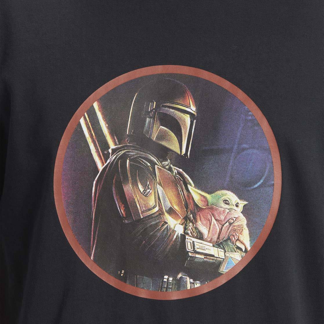 DC x Mandalorian Mando & The Child T Shirt - Black Pigment Dye