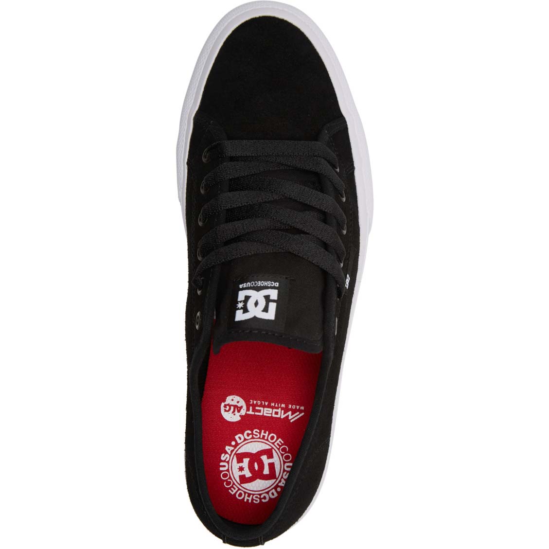 DC Manual Leather Skate Shoes - Black/White