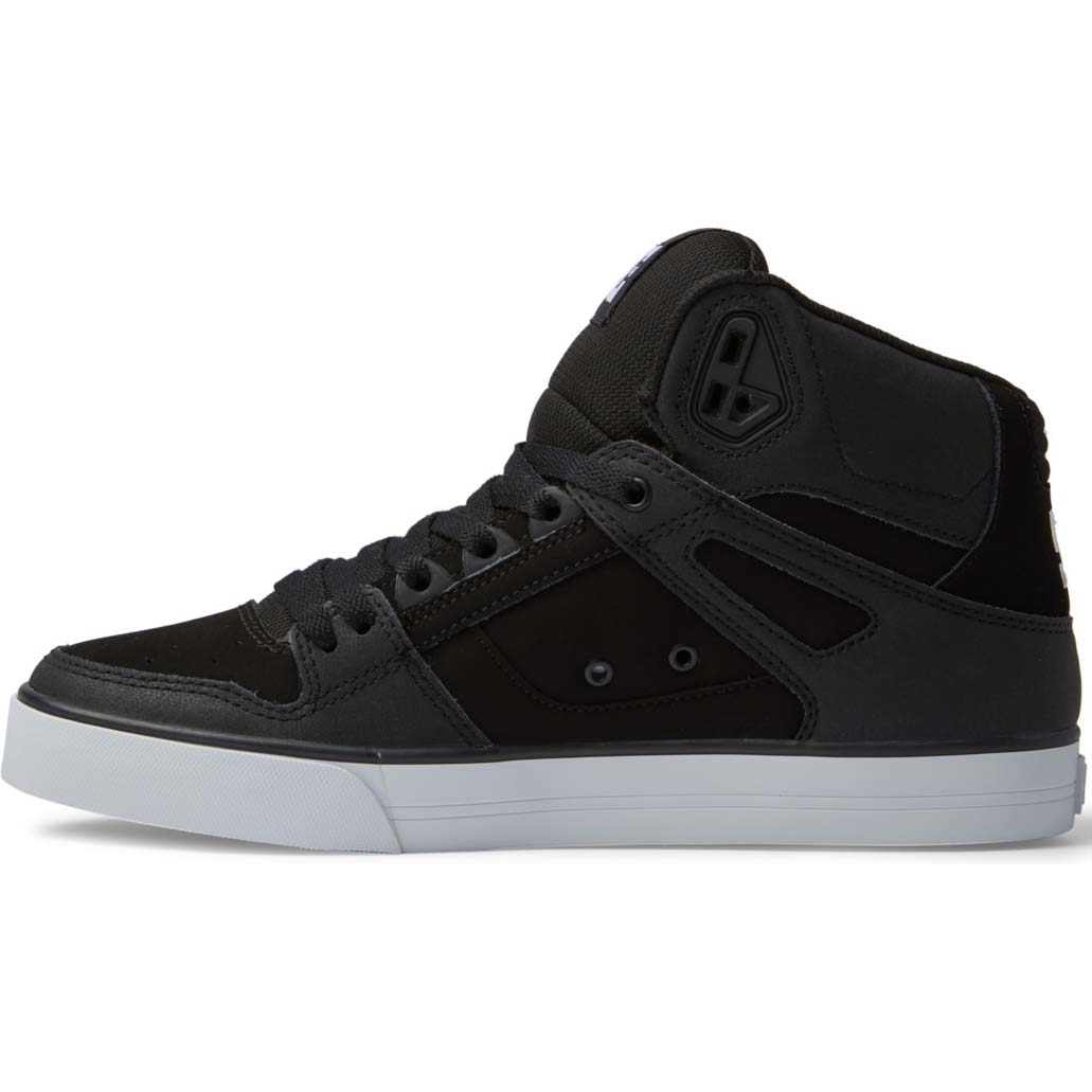 DC Pure High-Top Skate Shoes - Black/Black/White