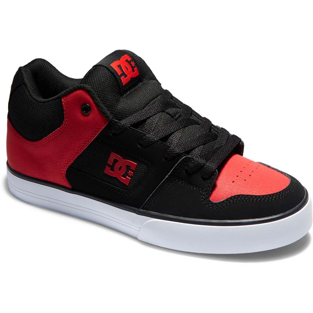 DC Pure Mid Skate Shoes - Black/Red
