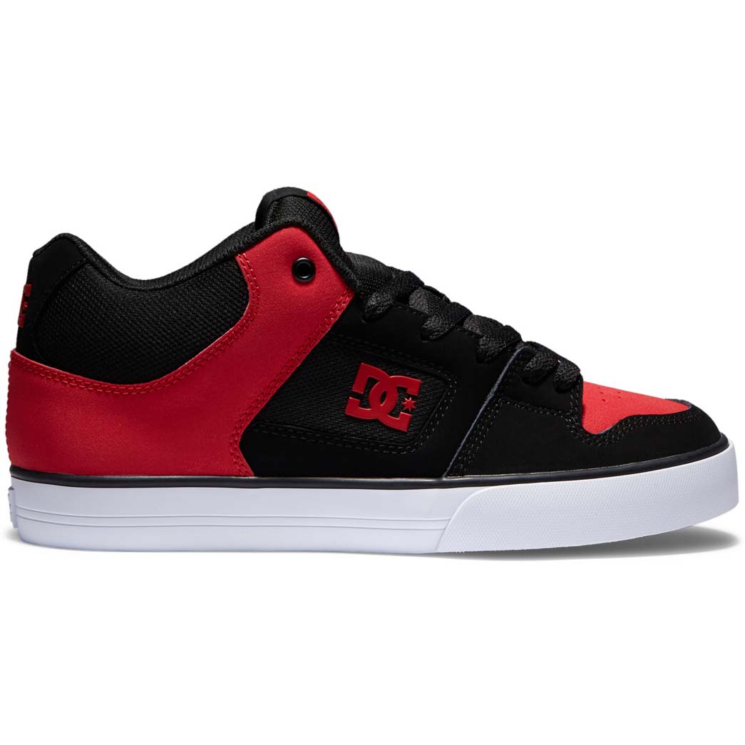 DC Pure Mid Skate Shoes - Black/Red
