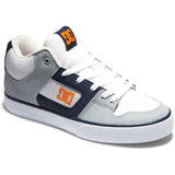 DC Pure Mid Skate Shoes - White/Grey/Orange