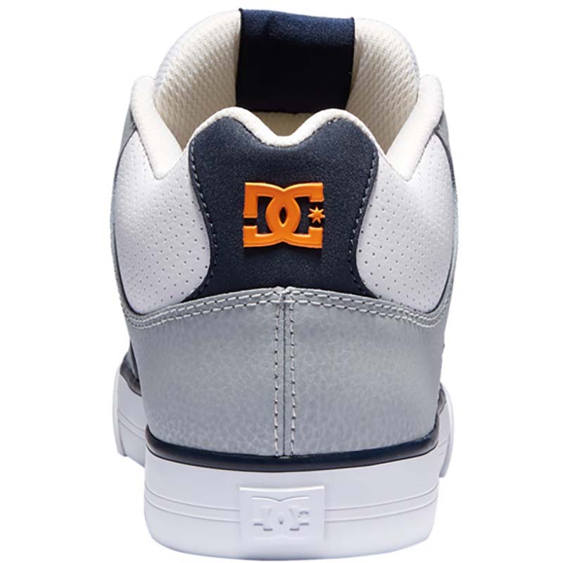 DC Pure Mid Skate Shoes - White/Grey/Orange