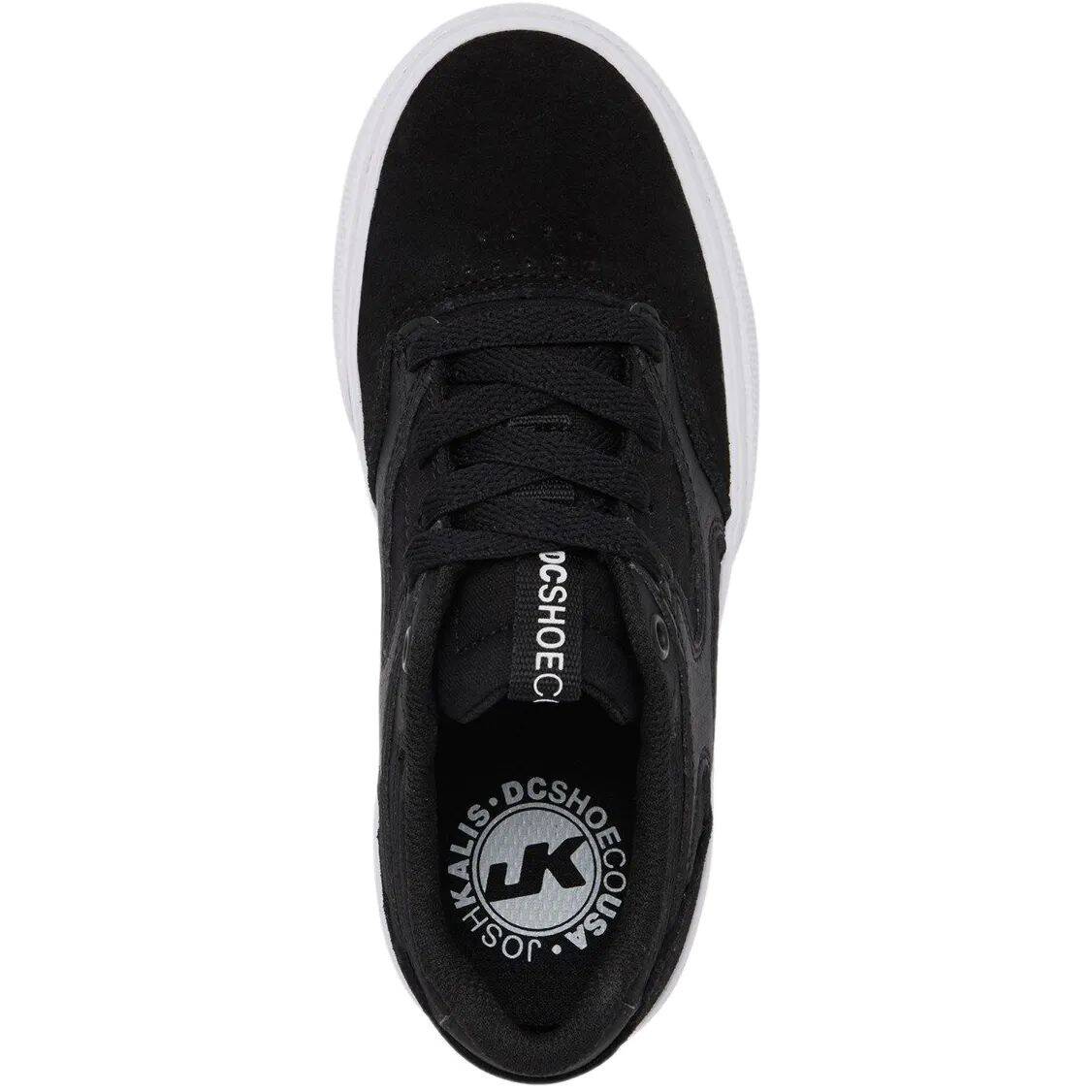 DC Kalis Vulc Youth Skate Shoes - Black/Black/White