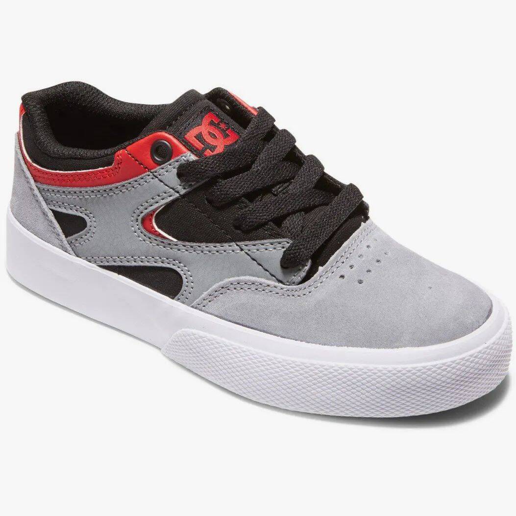 DC Kalis Vulc Youth Skate Shoes - Black/Grey/Red