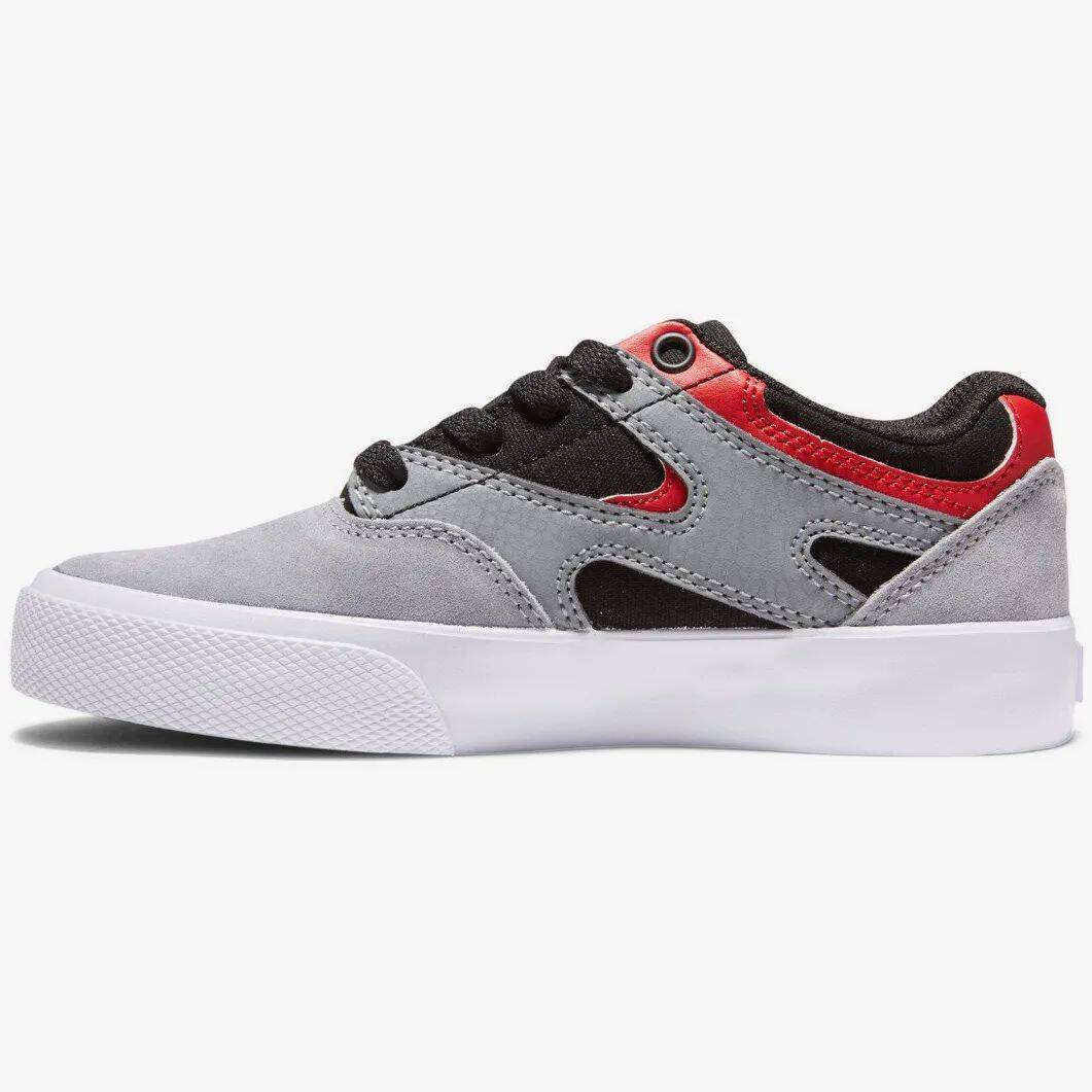 DC Kalis Vulc Youth Skate Shoes - Black/Grey/Red