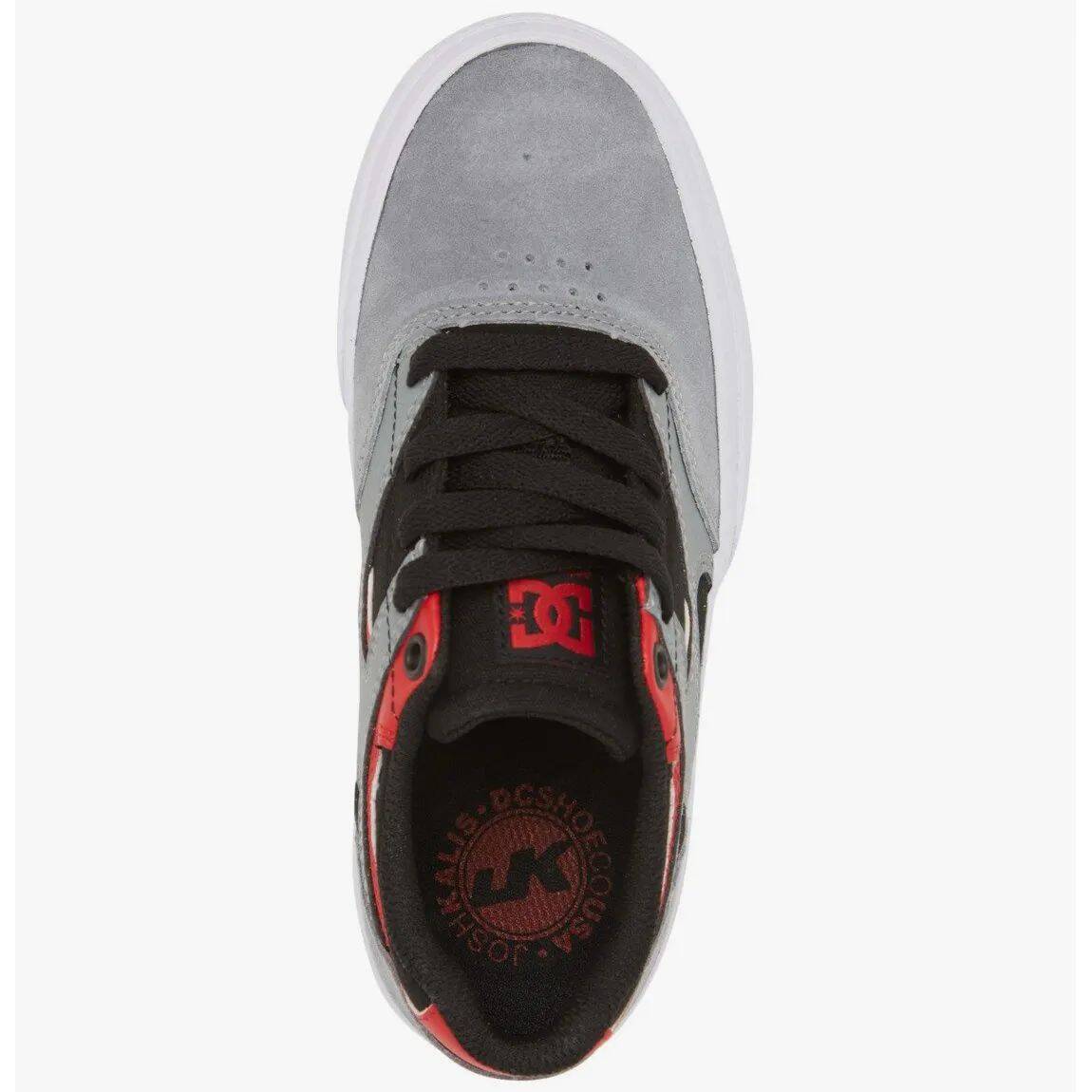DC Kalis Vulc Youth Skate Shoes - Black/Grey/Red
