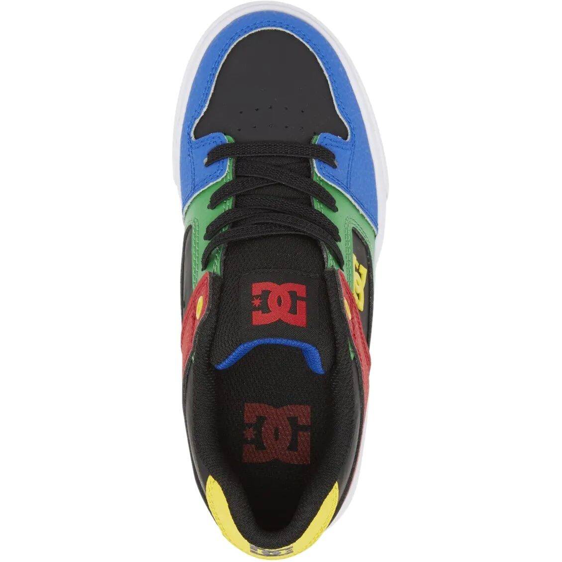 DC Pure Elastic Youth Skate Shoes - Black/Multi/White