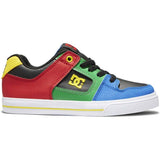 DC Pure Elastic Youth Skate Shoes - Black/Multi/White UK 2